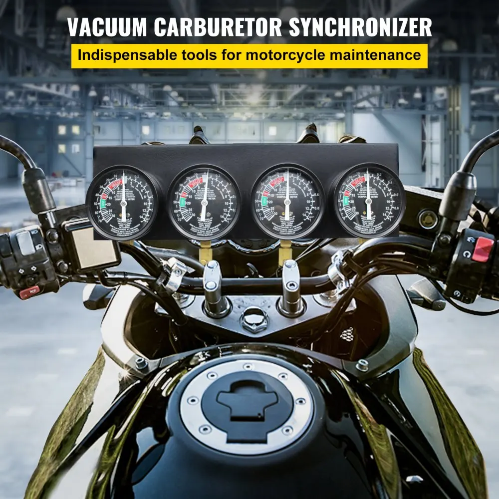 Vevor Brandstof Vacuüm Carburateur Synchro Carb Gereedschap sync 4-meter set met rubberen slang Vacuümbalancer Meter Kit voor motorfiets