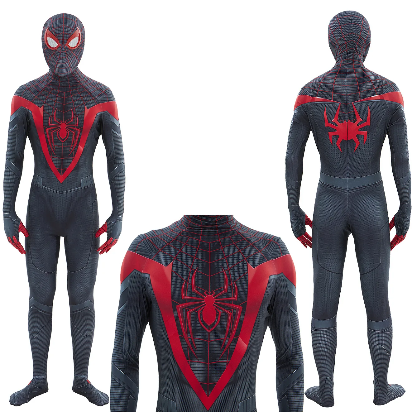 PS5 Spiderman Cosplay Miles Morales Spider Boys Costume Superhero 3D Printed Spandex Outfits Halloween Costume Bodysuit Adult