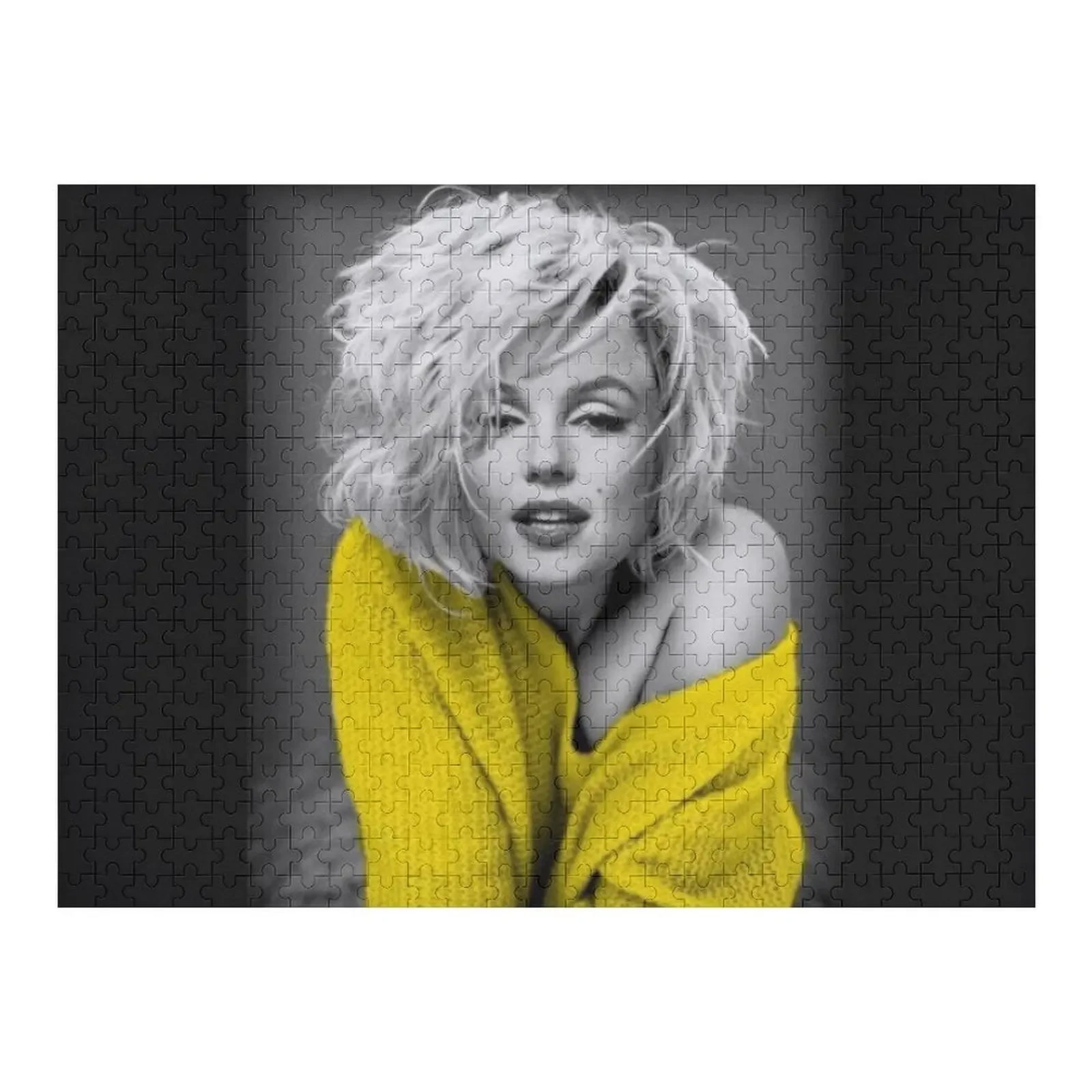 Marylin Monroe in yellow Jigsaw Puzzle Custom Photo Customs With Photo Woodens For Adults Puzzle