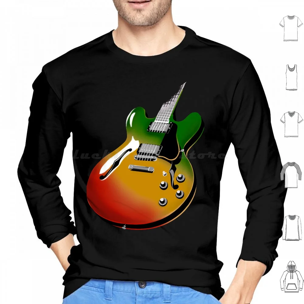 

Reggae Electric Guitar Hoodie cotton Long Sleeve Reggae Electric Guitar