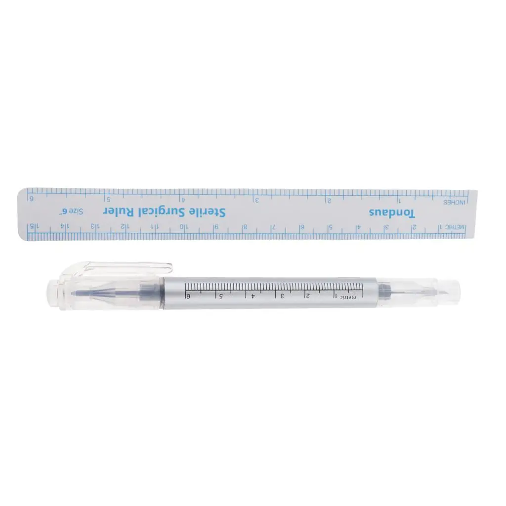 Skin Marker Pen Ruler Scribe Tool for Permanent Makeup Microblading .