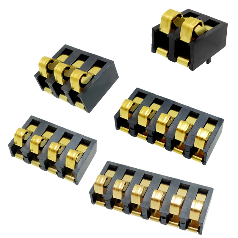 1/5/10Pcs 5A High Current Shrapnel Type Battery Connector 2/3/4/5/6Pin Spring Contact Battery Holder Socket Optional