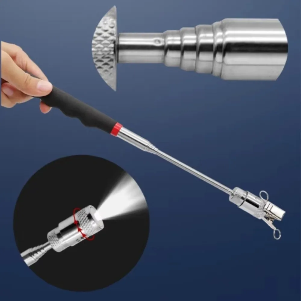 Adjustable Length Magnetic Retractable Picker Extendable Handle 70cm Length Telescopic Magnet Tool LED Light
