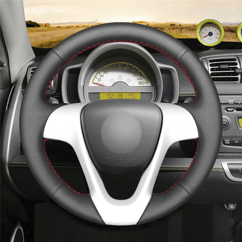 MEWANT for Smart car steering wheel cover genuine accessories for Smart Fortwo 2009-2013  Smart fortwo 451 BRABUS