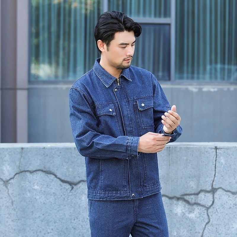 Jeans da Lavoro in Puro Cotone per Uomo, Set Speciale Anti-Calore per Saldatura e Riparazioni