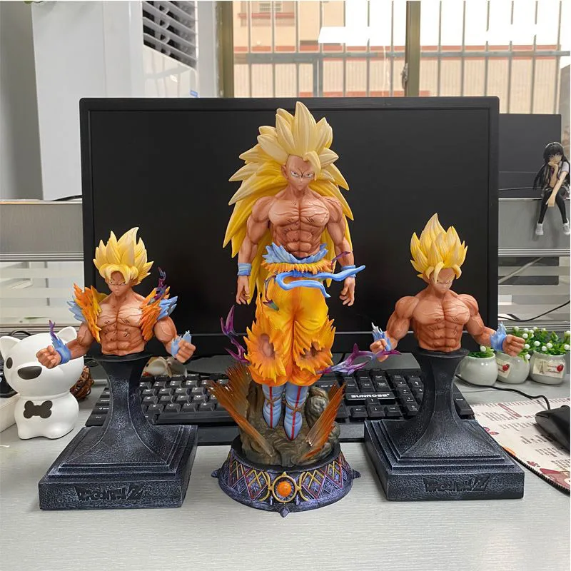 

Dragon Ball Z Figure SSJ3 Son Goku Action Figure Super 3 Saiyan Goku Anime 32cm PVC Anime Model Statue Collectible Toys Gifts