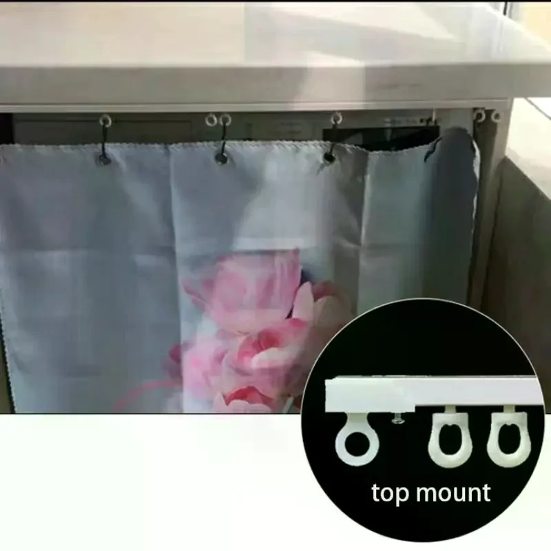 مسار منزلق ستارة ذاتية اللصق بدون ثقب مسار نانو صامت مثبت على الجانب ملحقات ديكور نافذة المنزل #4