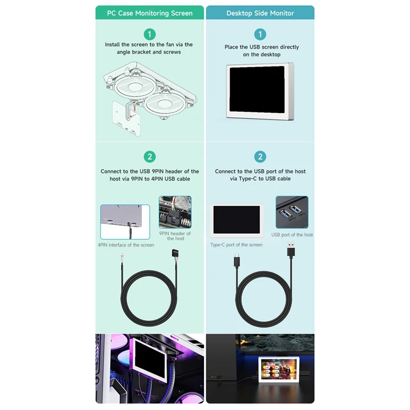 Pantalla IPS de 7 pulgadas, chasis USB, pantalla secundaria, atmósfera RGB, 800x480, función de recogida de sonido