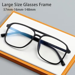 Big Size Glasses Man Vintage Pilot Eyewear Ultra Light TR90 Transparent Frame Black Optical Prescription Eyeglasses Myopia 087