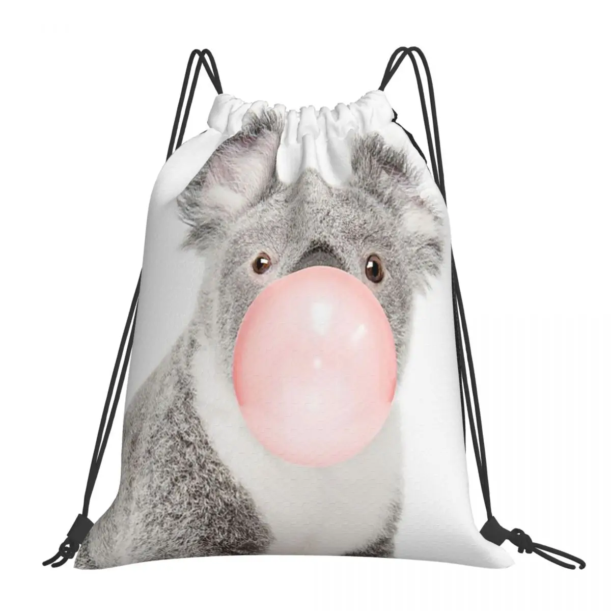 

Koala Print, Bubble Gum, Nursery Art, Koala Wall Art Backpacks Drawstring Bags Drawstring Bundle Pocket Sports Bag Book Bags