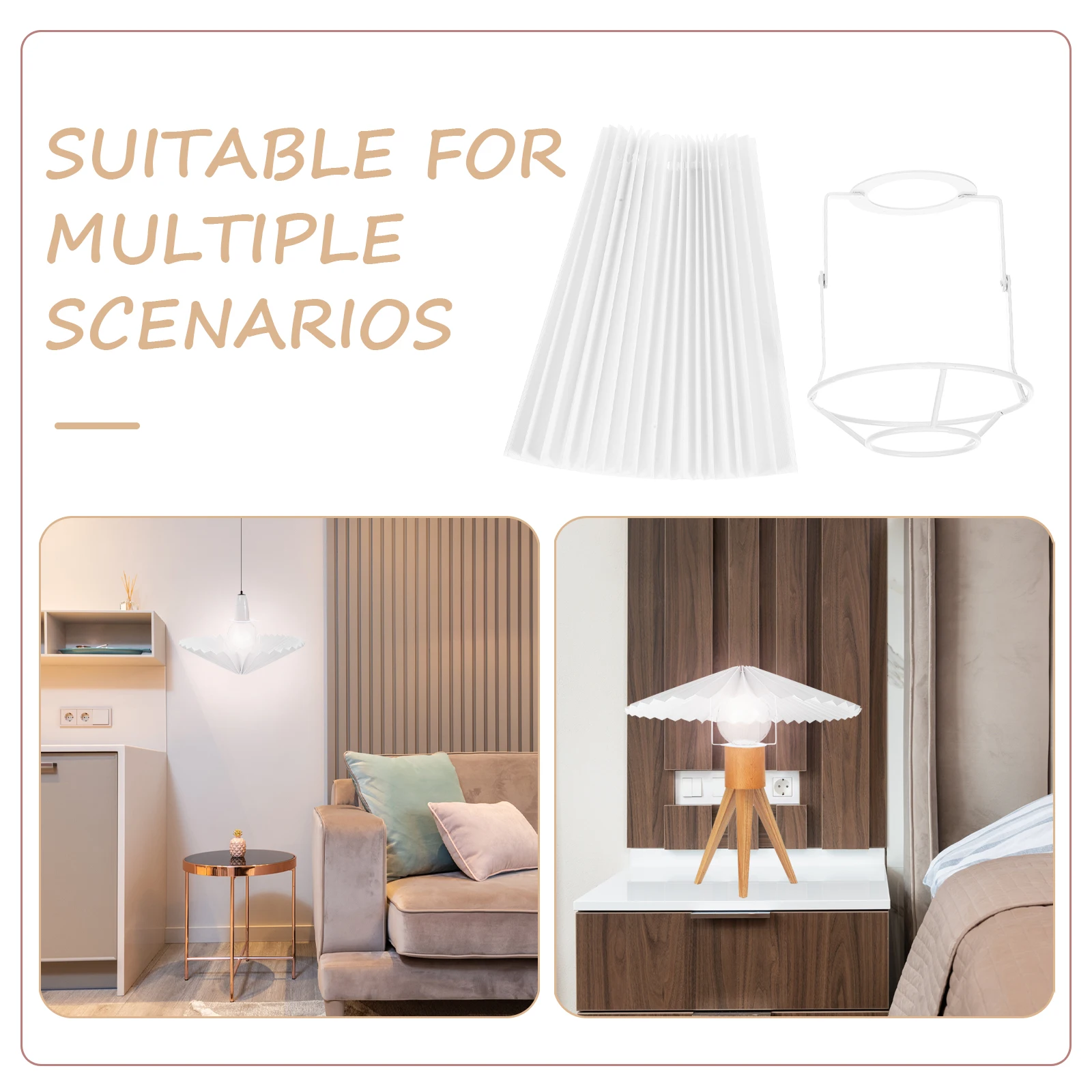 

Rustic Umbrella Shaped Lampshade Durable Cloth Accessory For Home Lighting Decorative Pendant Lamps