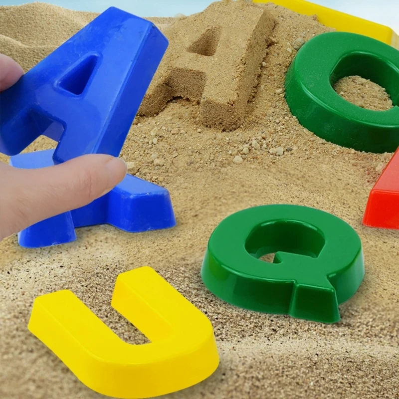 A5YC Letter Sand Moules éducatifs 26pcs Sable Play Place Sand Toy pour tout-petit Place Water Play Spelling Game Fun