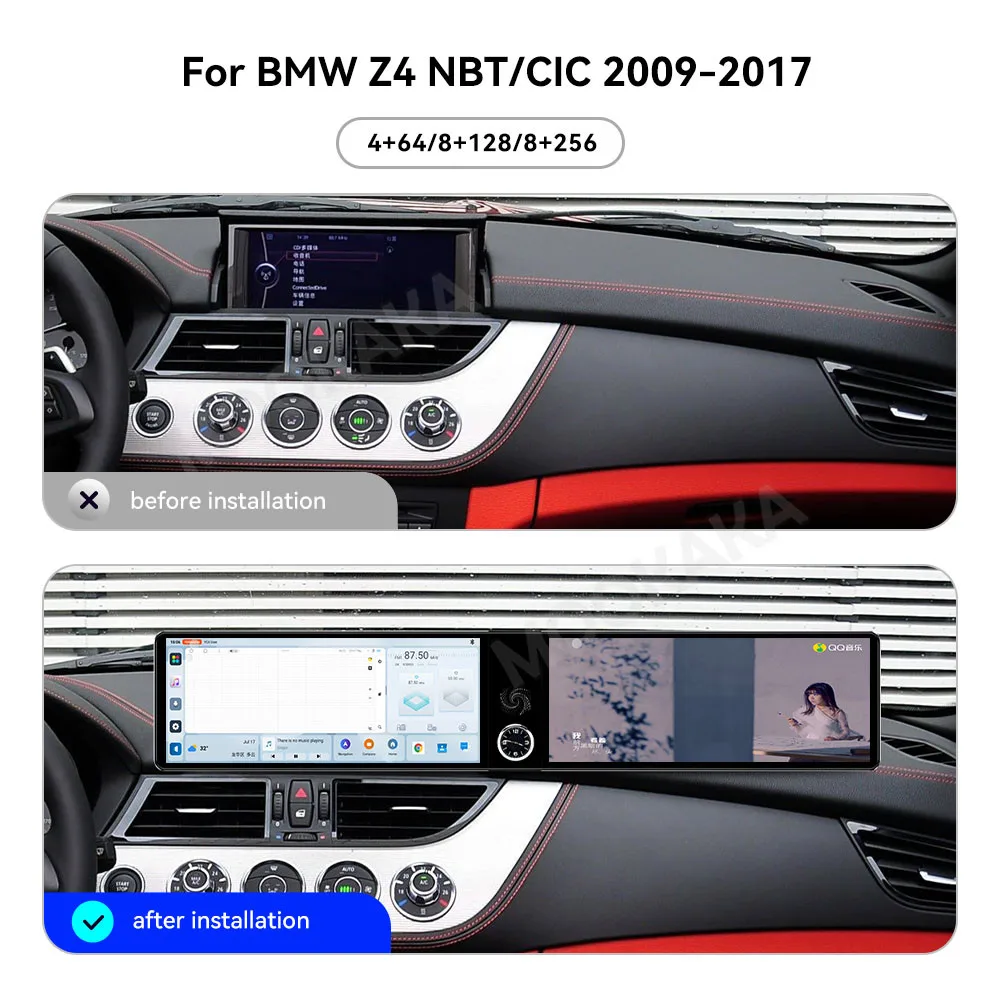 24.6" Carplay Car Radio Dual Screen For BMW Z4 2009-2017 NBT CIC Android Auto Stereo Multimedia Tape Recorder GPS Navi Head Unit