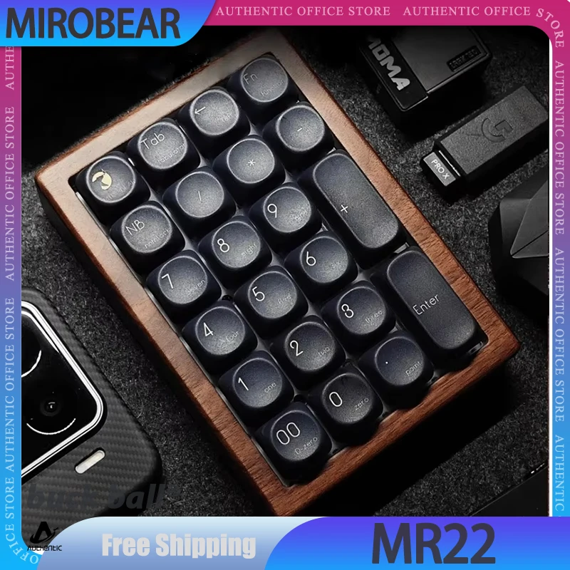 Mirobear Mr22 Keypad Kit 3mode Walnut Wood Mechanical Keyboard Kit Rgb 600ma Hot Swap Custom Computer Keyboard Accessories Gifts