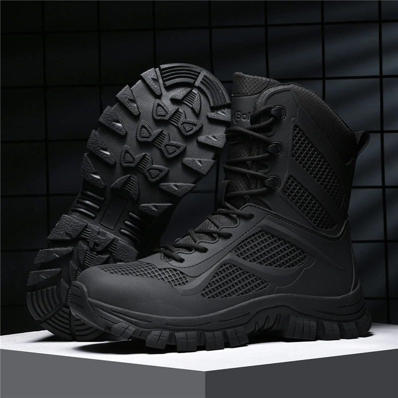 Men Tactical Boots Ankle Waterproof Ultrallight Anti-Slip Male Army Boots Lace Up High Quality Hunting Boots Rapid Response Work