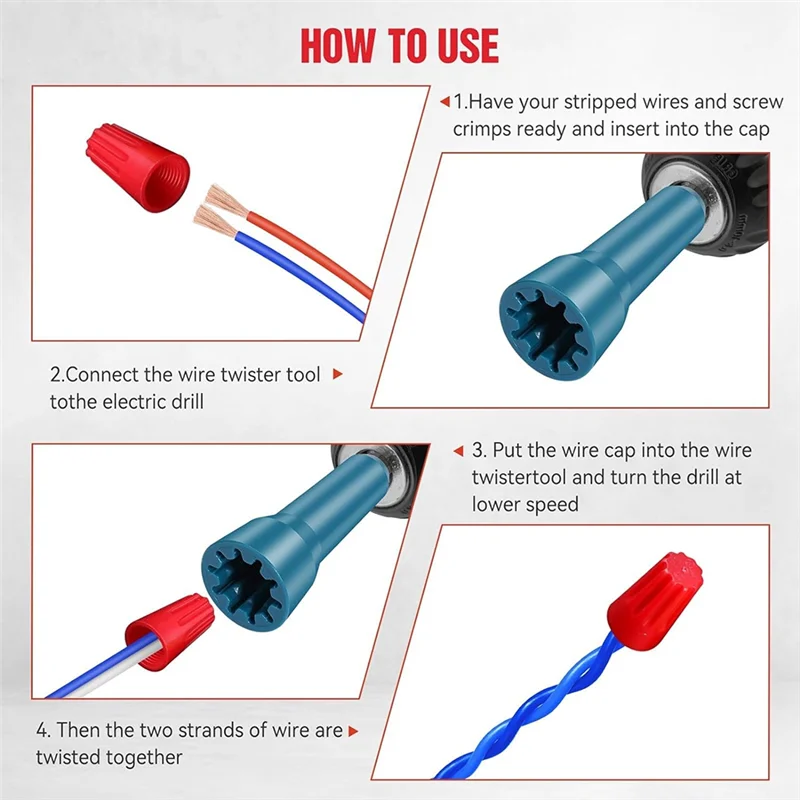 

2025 Trend 3-In-1 Wire Twister And Stripper Set - Metal Construction With 3 And 5-Way Stripping 1/4 Inch Chuck For Power Drills