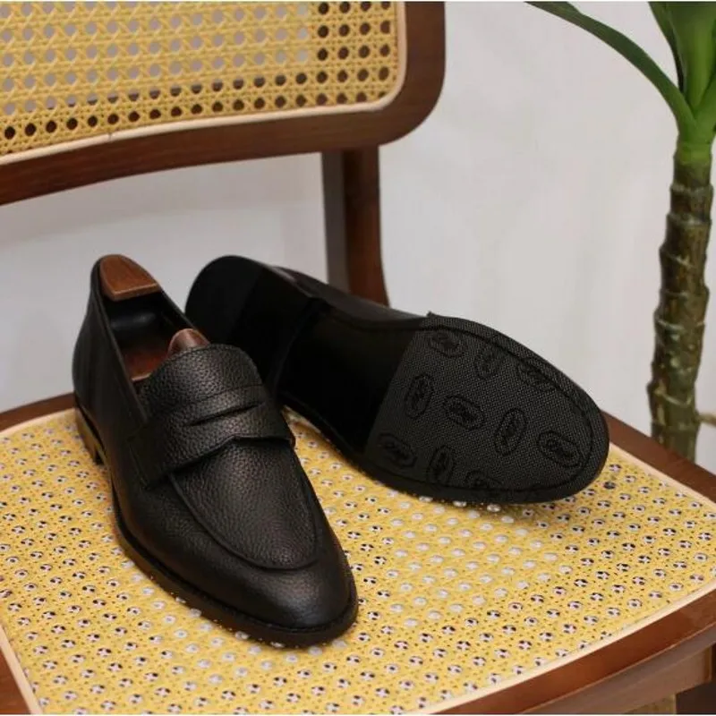 

British Style Black Loafers Slip on Lazy Flats Shoes Fashion Genuine Leather Men Oxfords Driving Boats