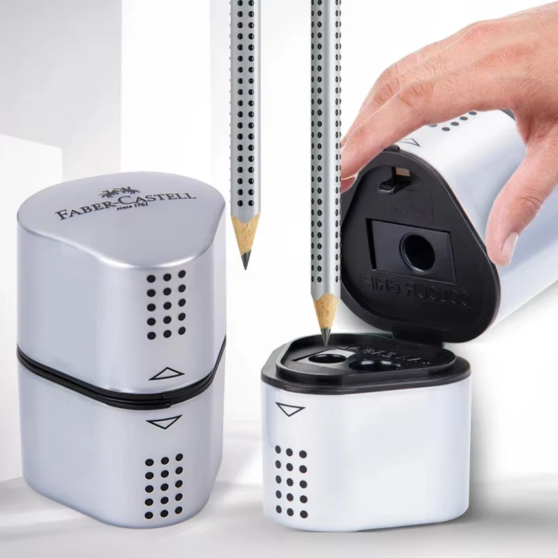 

Ручная ручная точилка Faber-Castell Grip Trio Точилка для карандашей 3 в 1, для цветных карандашей, Jumbo и графитовых карандашей