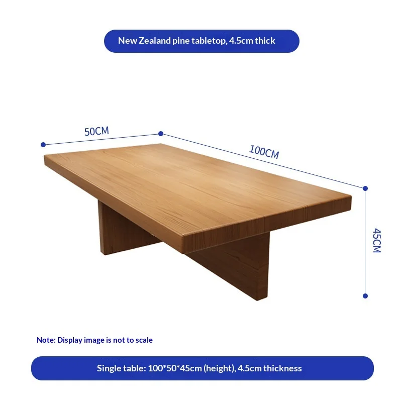 &Durable Wabi-Sabi Style Solid Wood Coffee Table Scandinavian Japanese Home Living Room B&B Tea Table Small Apartment Furniture