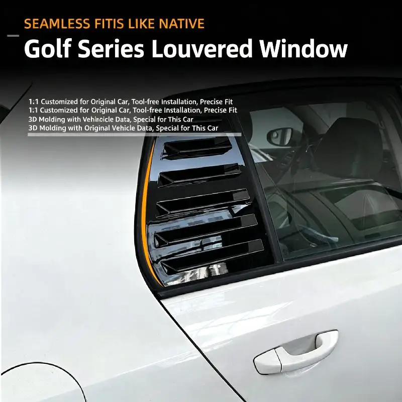 Car Rear Side Vent Quarter Window Louver Shutter: Cover Trim Compatible Golf MK4/5/6/7/8/R Louver