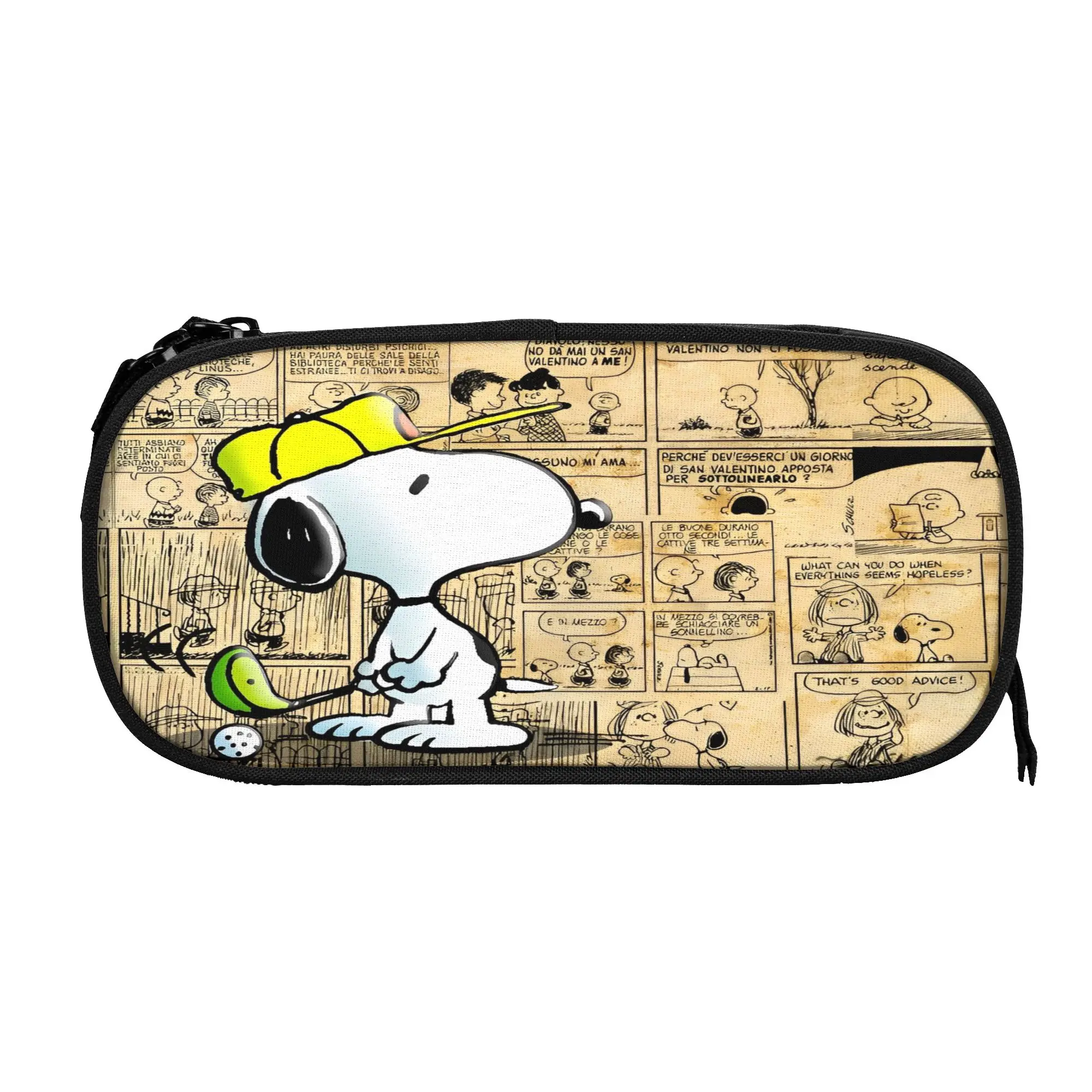 

Snoopys cartoon dog Pen Box Double Layer Large Capacity For School Pen Case Amazing Gift