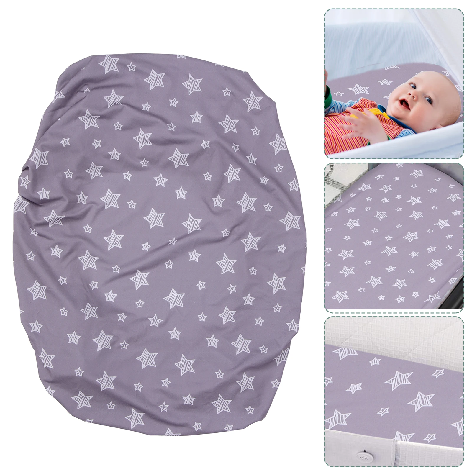 

Changing Pad Cover Reusable Stretchy Baby Changing Table Sheet Newborn Cradle Cover Durable Elastic Mattress Protector For