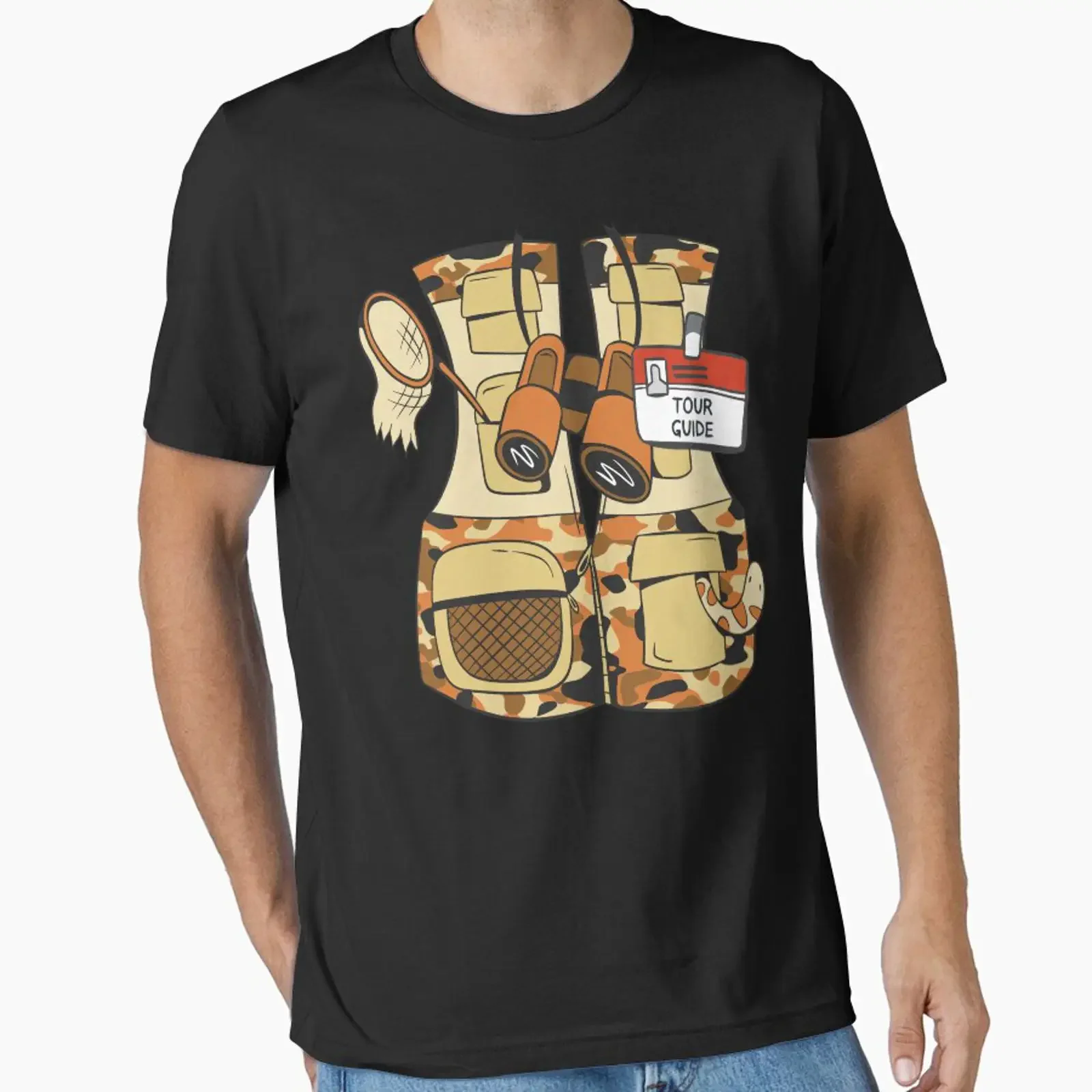 Tour Guide Funny Vest Essential T-Shirt Vintage Washed Homme Top für den Alltag, Designer-Kleidung, Streetwear, grafische Mode