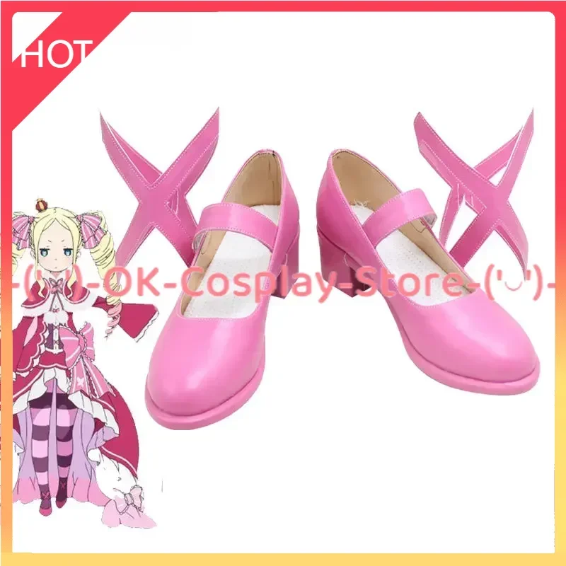 Beatrice Cosplay Shoes Anime Re:Life in a different world Cosplay Props PU Leather Shoes Halloween Carnival Boots Custom Made