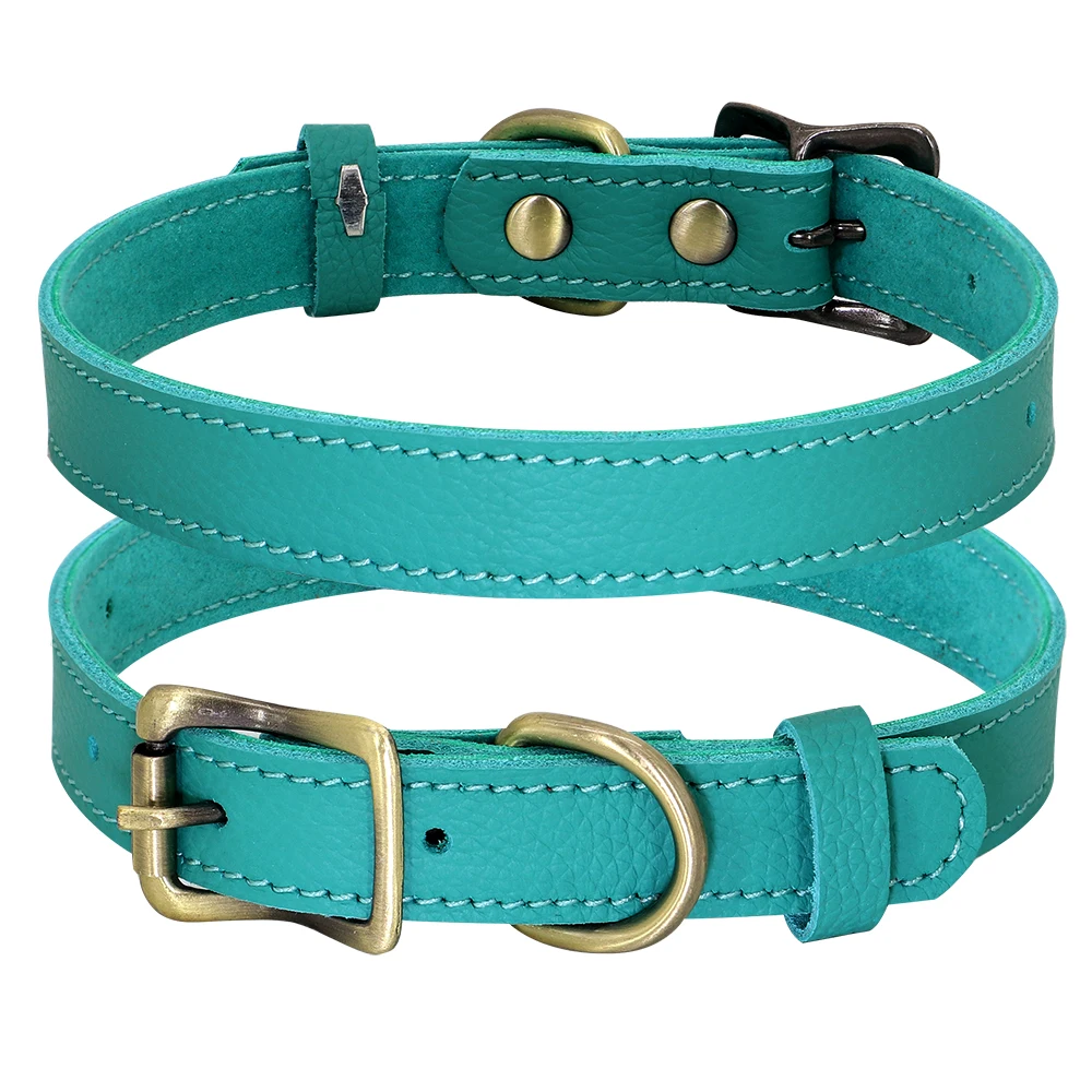 Genuine Leather Dog Collar Adjustable Puppy Dogs Collars Real Leather Pet Necklace Soft For Small Dogs Chihuahua Pet Supplies