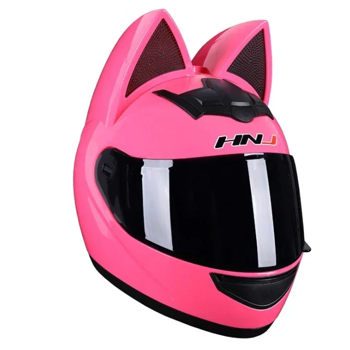 Electric Riding Motorbike Scooter  Full Face Motorcycle Cat Ear Helmets