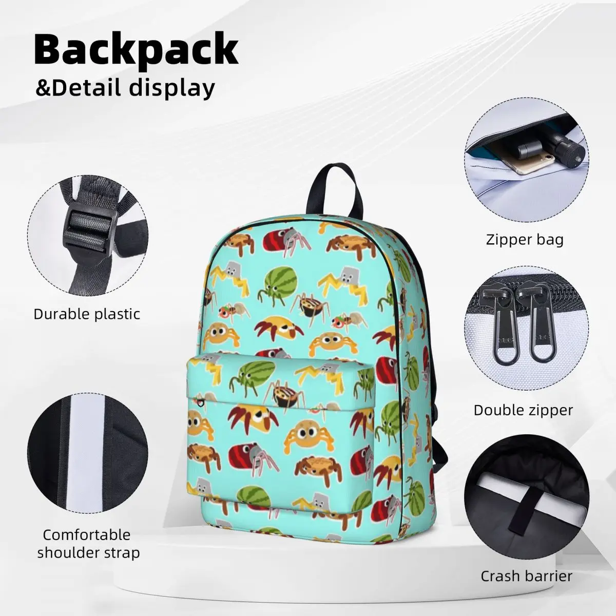 Bugsnax Bug Pack Fan Art Kinda Bug Backpacks Large Capacity Student Book bag Shoulder Bag Laptop Rucksack Fashion School Bag