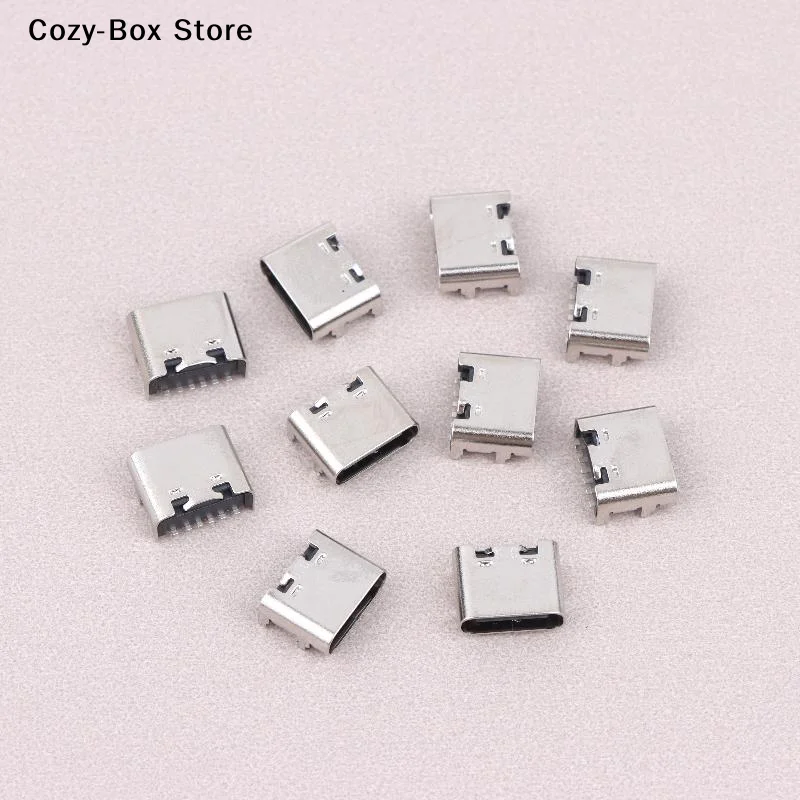 [ZY]10/20Pcs 6 Pin Type-C Socket USB Connector Type C Female Charging Port Jack PCB Soldering SMD SMT DIY Repair Type C Adapter