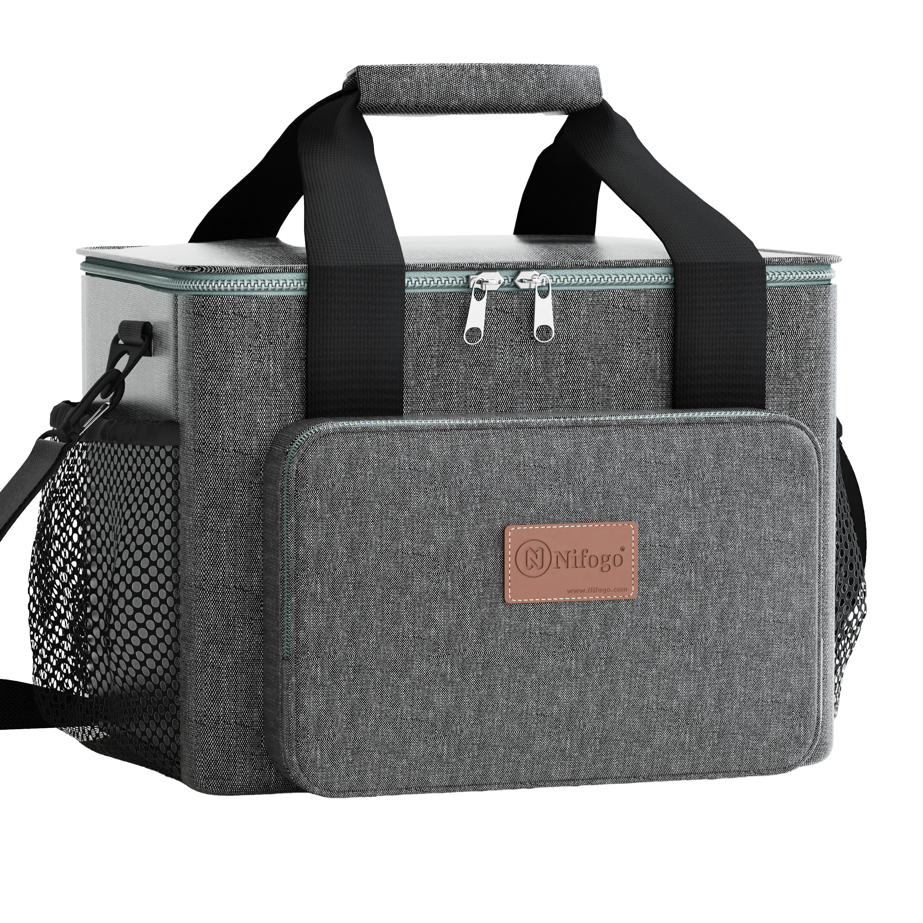 Insulated Cooler Bag, Leakproof Portable Thermal Lunch Cooler Tote with Adjustable Shoulder Strap, Large Capacity Waterproof Cooling Bag for Picnic, Camping, Beach, Travel, Work, Outdoor BBQ
