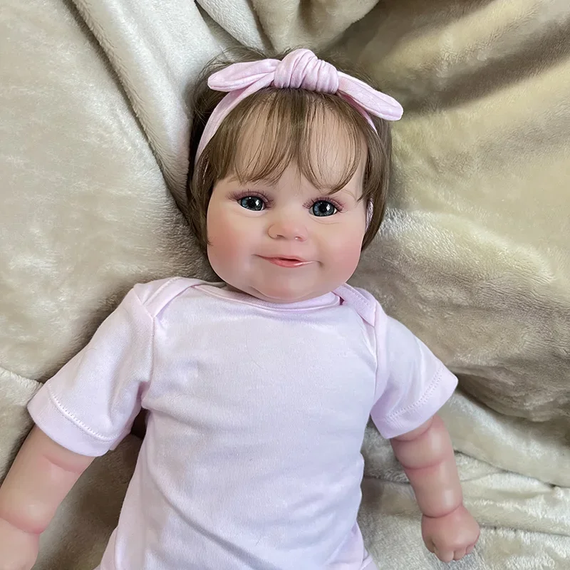 

50CM Reborn Baby Doll Maddie Lifelike Girl Baby Real Soft Touch Doll with Hand-Rooted Hair High Quality Handmade Art Doll