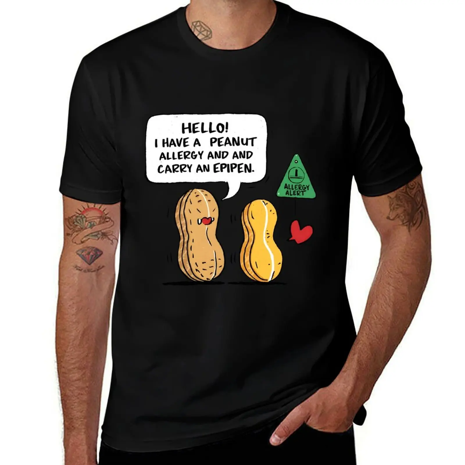 Peanut Allergy Epipen Awareness T-Shirt t shirts for man graphic vintage T-Shirt