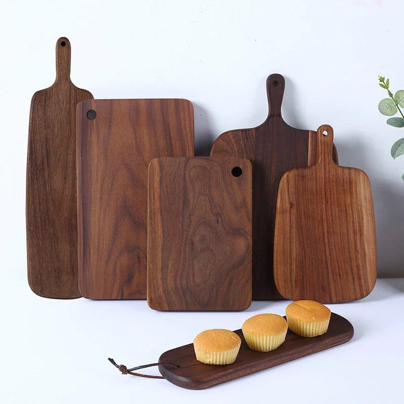 Japanese black walnut chopping board, chopping board, Wood Bread trayfruit board, Western pizza sushi steak tray cutting boards