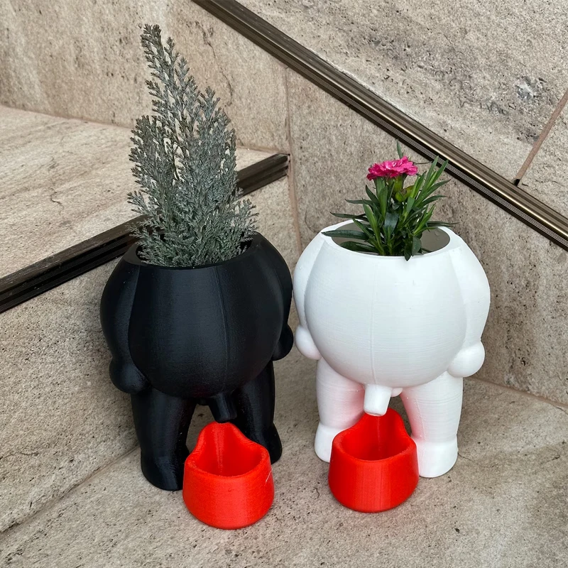 3D Printing Succulent Plant Pot Peeing Baby Plant Pot Funny Cute Cactus Indoor Plant Pot