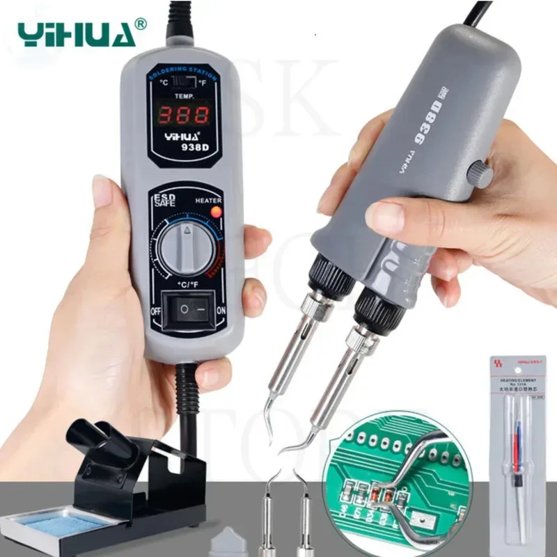 YIHUA 938D Portable Tweezers Solder Station 110V 220V YIHUA Tweezers Solder Iron Station Welding Tool