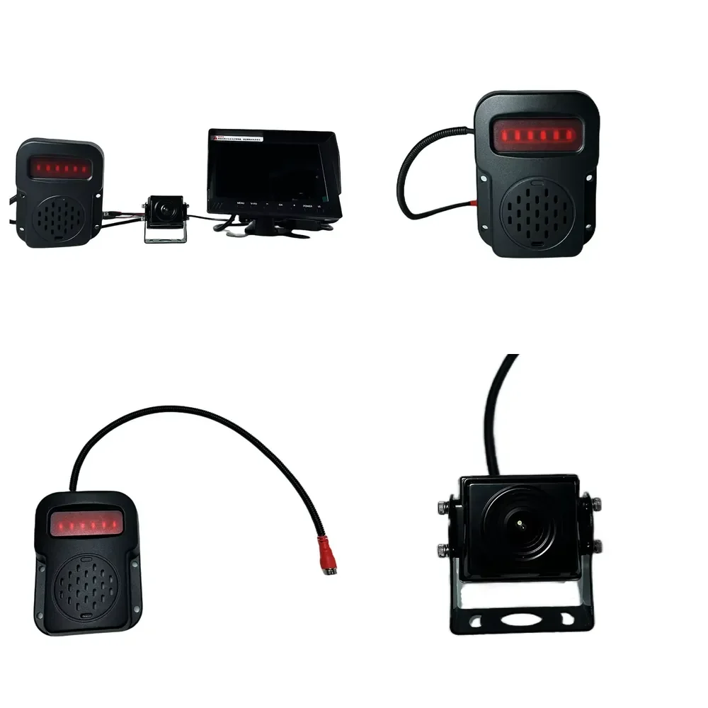 Newest IP68 Waterproof Double Warning Alarm Truck Car Sound and Light Prompter Big Truck Blind Spot Reversing Kit
