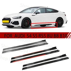 FOR AUDI A4 S4 S5 RS5 8U B8 B10 2M Car Side Skirt Extension Plate Lip Separator Bumper 2.18M Racing Side Spoiler