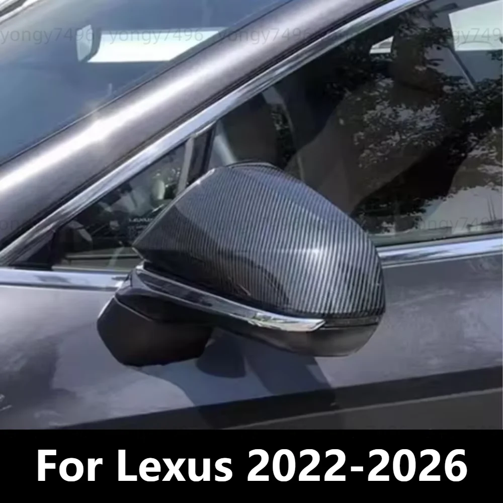 Car Upgrade For Lexus NX RX TX 250 300 350 350h 450h+ 500h Carbon Fiber Side Mirror Caps 2022-2026 Glossy Overlay Trim Cover