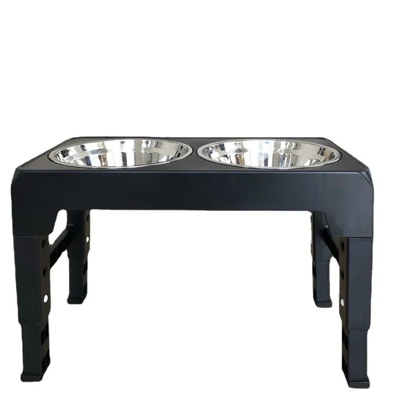 Elevated Dog Bowl Pet Feeding Adjustable Raised Stand with Stainless Steel Double Bowl Dog Feeding and Water Dog Accessories