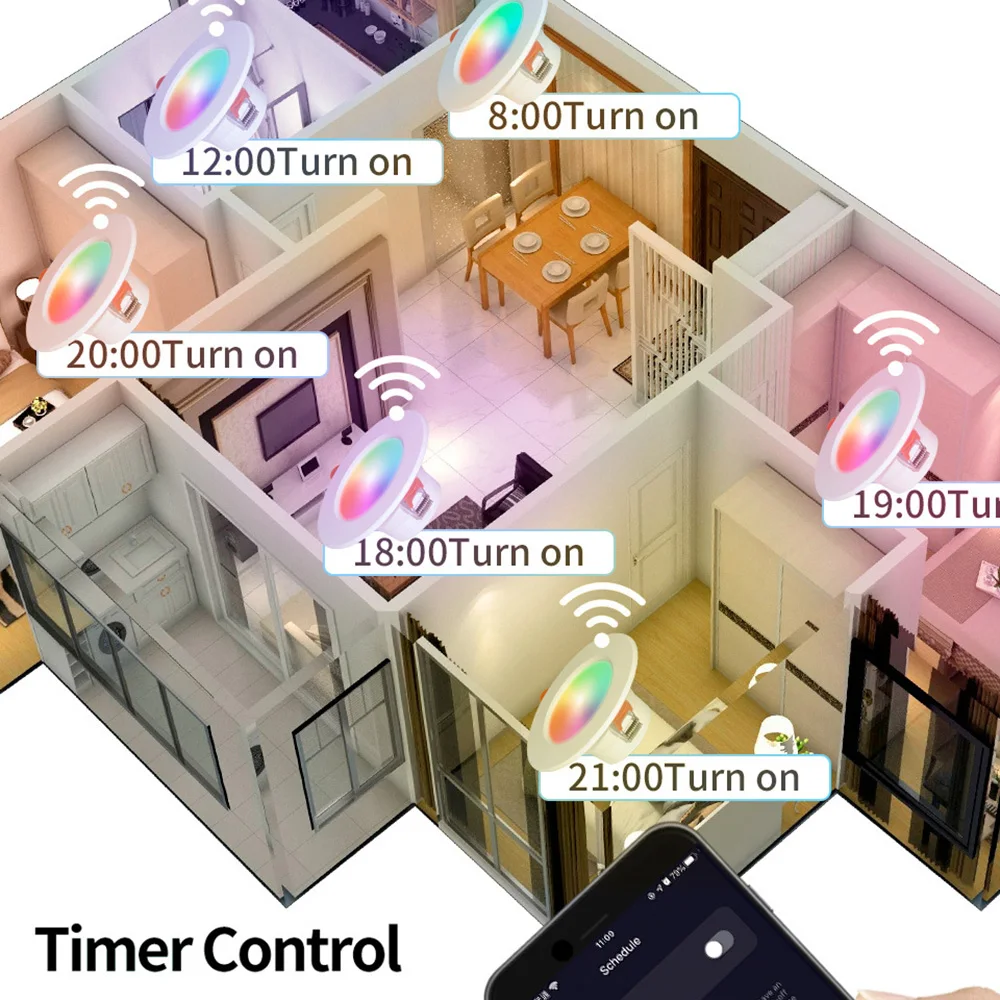15 واط LED النازل بلوتوث LED الذكية ضوء السقف استشعار الحركة 220 فولت 110 فولت عكس الضوء RGB مصباح APP التحكم عن بعد الحياة الذكية