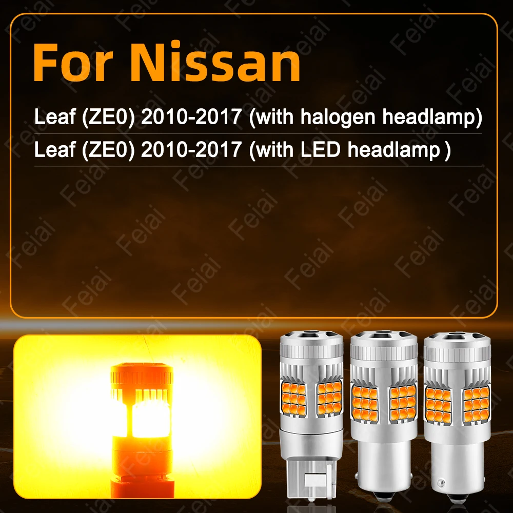 Turn Signal LED Light Indicator Bulb For Nissan Leaf ZE0 Accessories 2010 2011 2012 2013 2014 2015 2016 2017 Amber Turn Signals