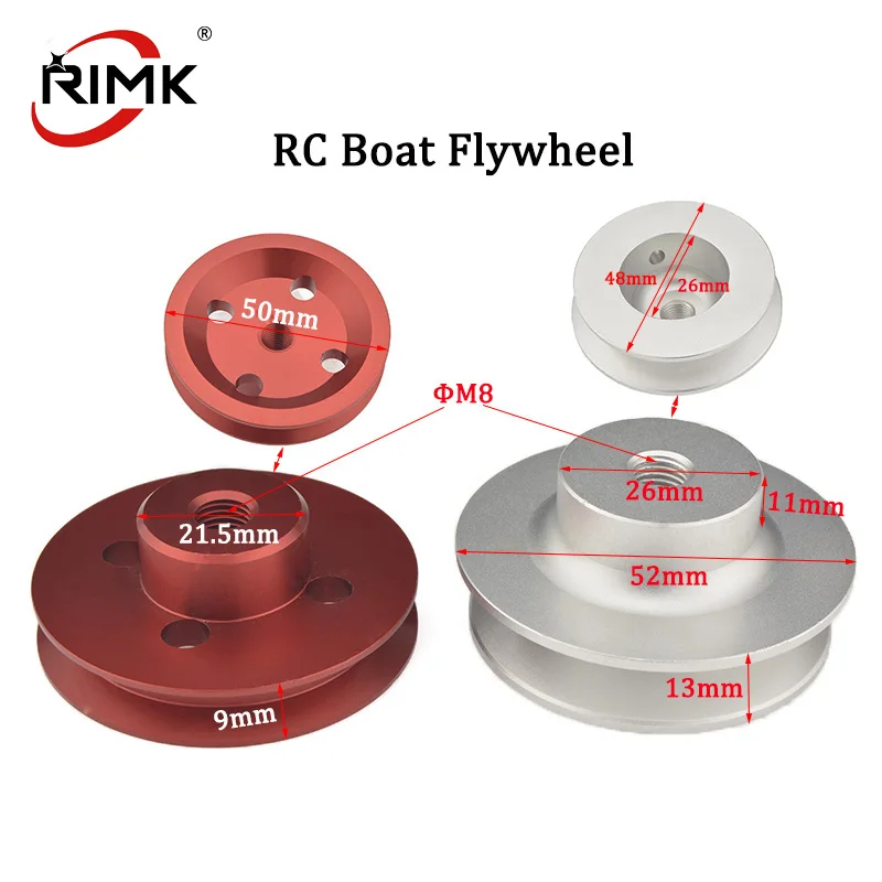 Rc Boat Engine Aluminum Flywheel OD 50/52mm for Converting Engine To Electric Start for Rc Marine Boats or Zenoah Gas Engine