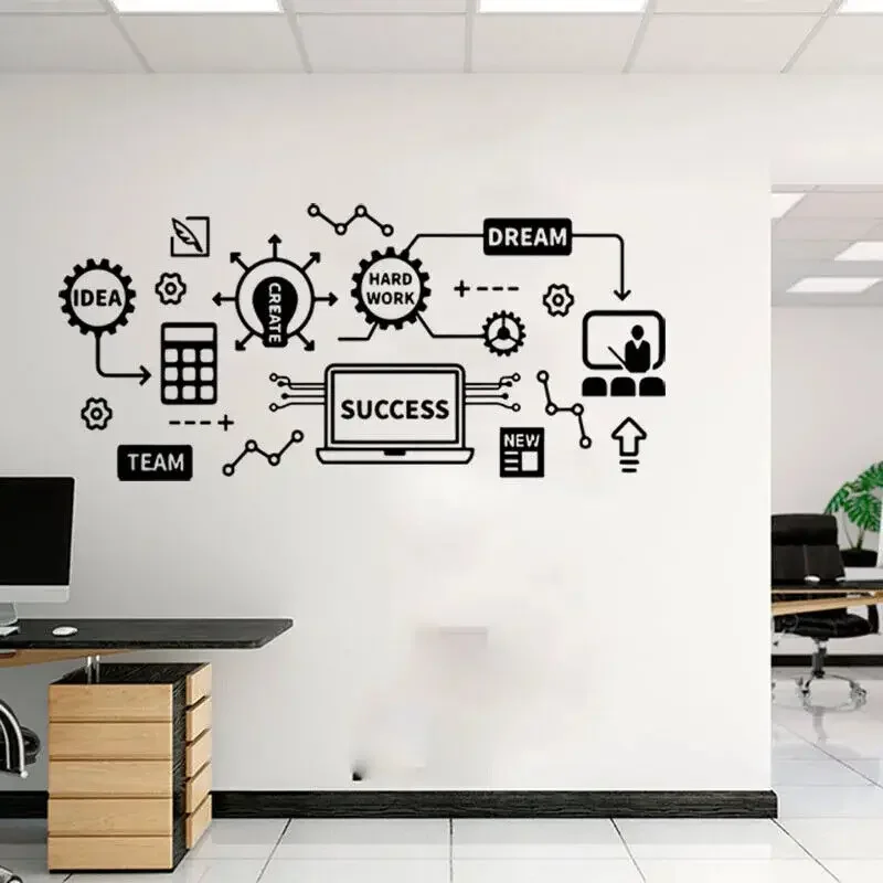 Large Office Teamwork Success Hard Work Wall Sticker Dream Team Inspirational Motivational Quote Geek Wall Decal Vinyl Decor O67