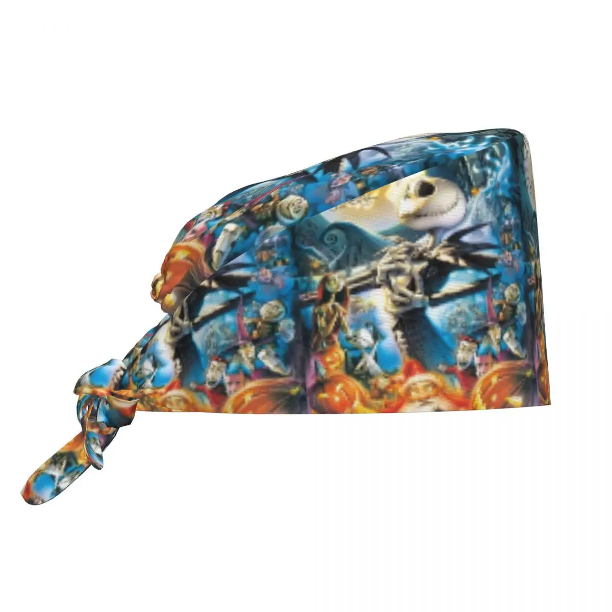 Gorro de trabajo ajustable personalizado de pesadilla antes de Navidad, gorro quirúrgico Jack Town, gorro quirúrgico para médico de enfermería, gorro de cirujano para Chef