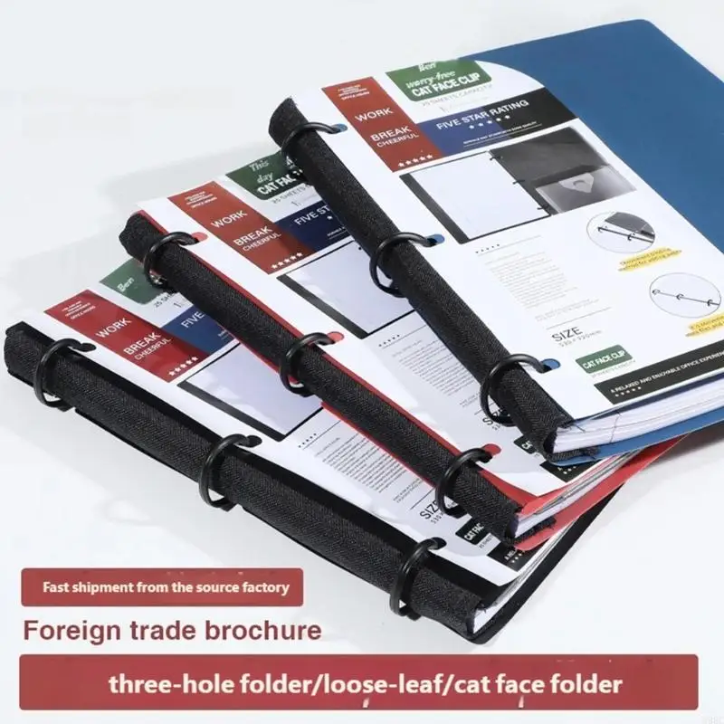 

Multipurpose Foldable Binders Notebook Refill Able Pages 3 Hole Designs for Diary Project Planning and Work Management 896C