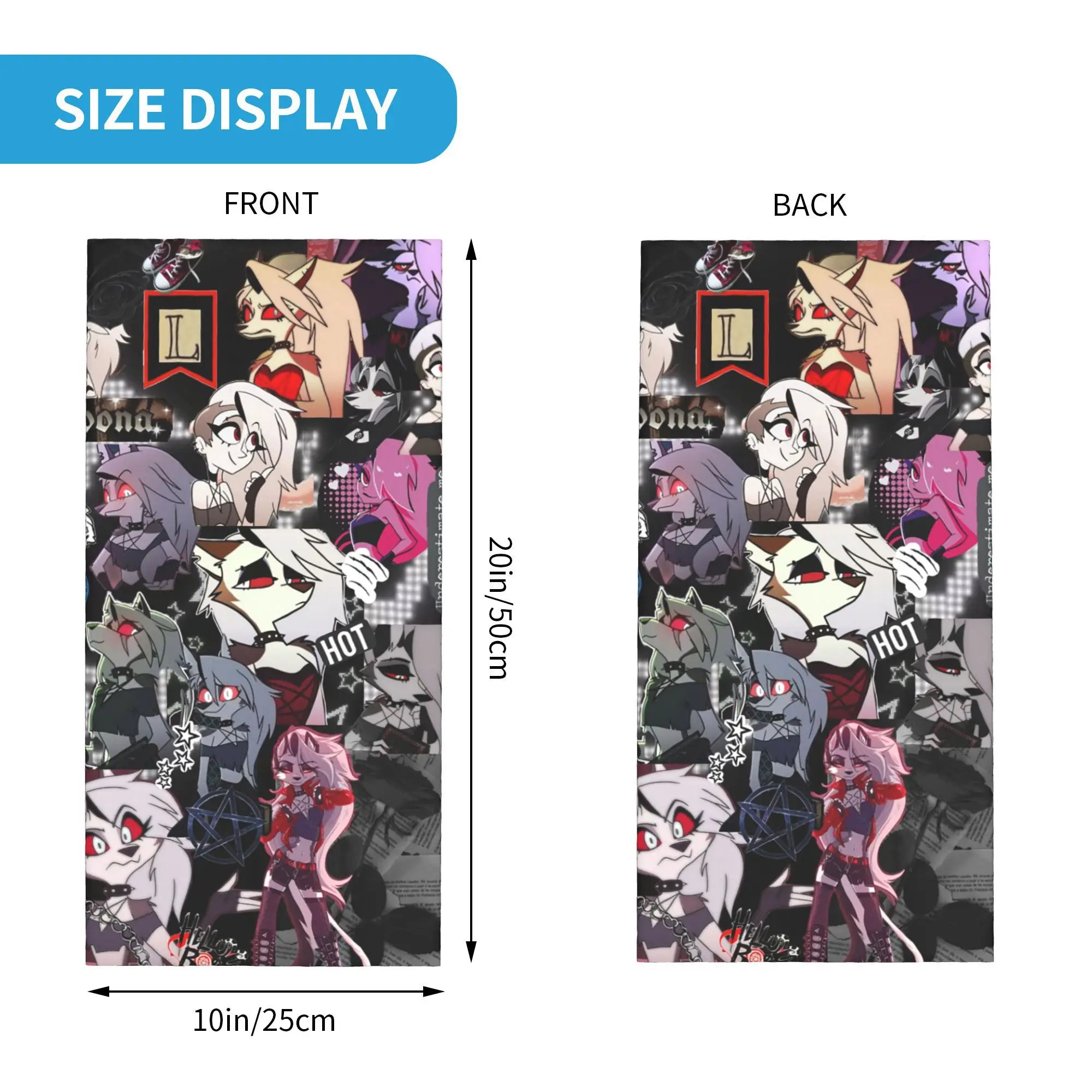 Бандана Helluva Boss Loona, гетры с принтом, шарф для лица, теплая повязка на голову, походная, рыбалка, унисекс, для взрослых, зима