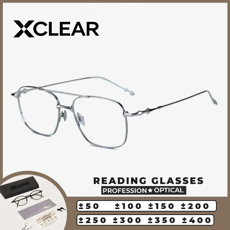 

XCLEAR Pilot Texture Reading Glasses New Design Currents Korea Style Anti Blue Ray Progressive Prescription Eyeglasses Classic